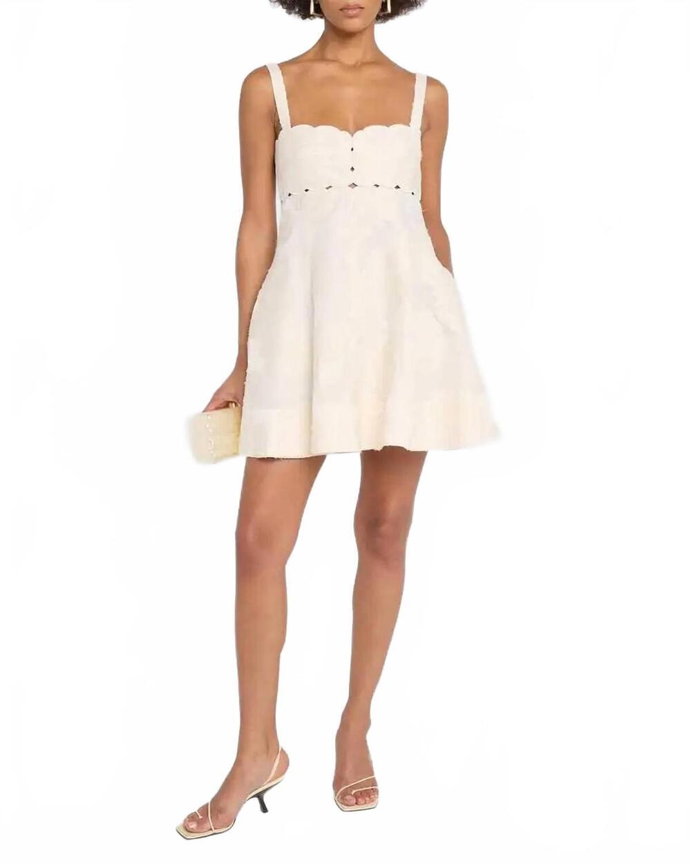 NEW CLEA odette mini dress in butter jacquard